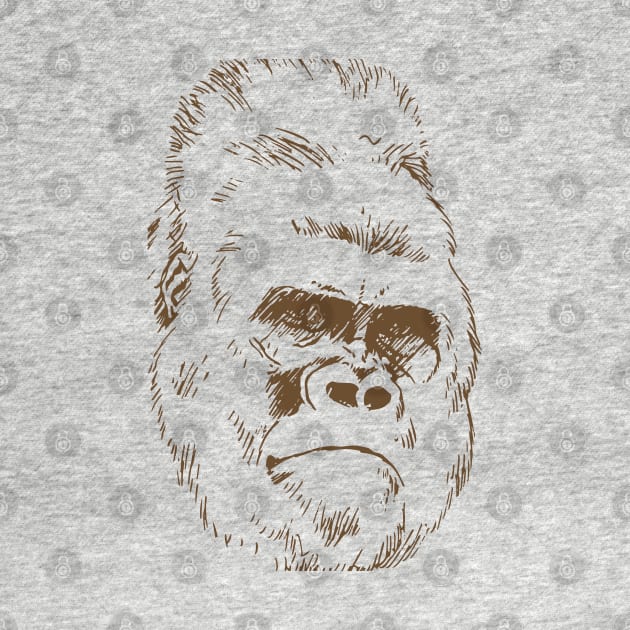 Gorilla Head Line Art by Mako Design 